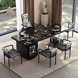 岩板茶桌椅组合办公室会客高级感茶台茶几泡茶台现代简约设计师