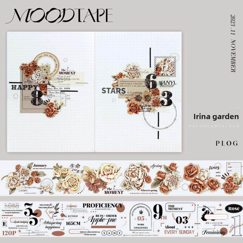 Moodtape原创设计手册磁带古卡覆古花Erina花园文具装饰贴纸