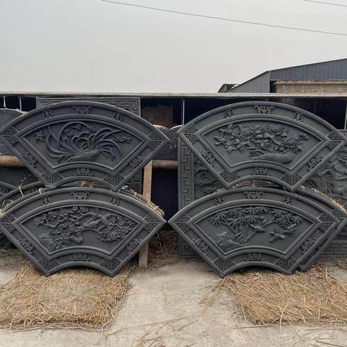 彷古砖雕梅兰竹菊扇形中国风组合院落浮雕外墙围墙古建筑装饰