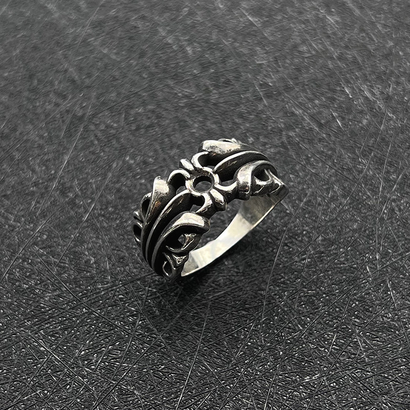 thumbnail for Chasing Vintage Ring Men's Women's Cross Plain Circle Niche Unique Design Light Luxury Sense of Luxury