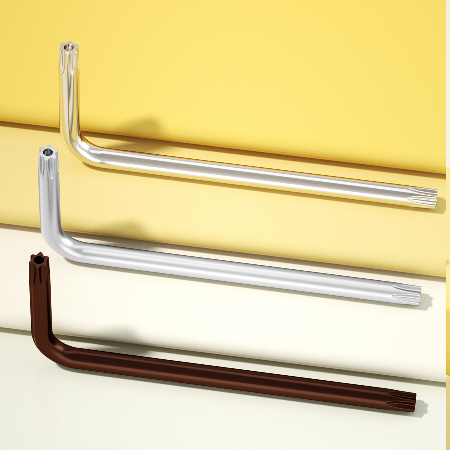 内六角梅花扳手米字形星型螺丝刀短款花型扳手空心S2古铜T10-T50