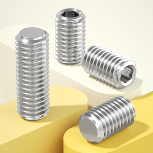 304 201平端紧定不锈钢螺丝钉内六角无头机米顶丝止付MM3M4M5M6M8