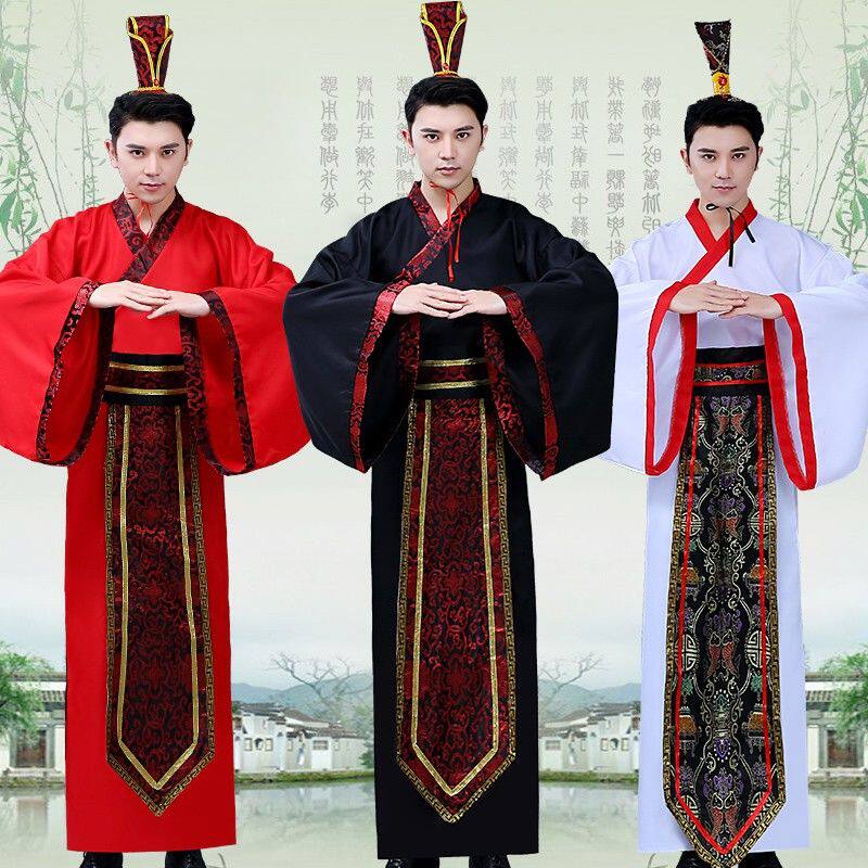 古装服装男唐朝汉服直裾深衣侠客舞台演出服影视学院毕业班服拍照