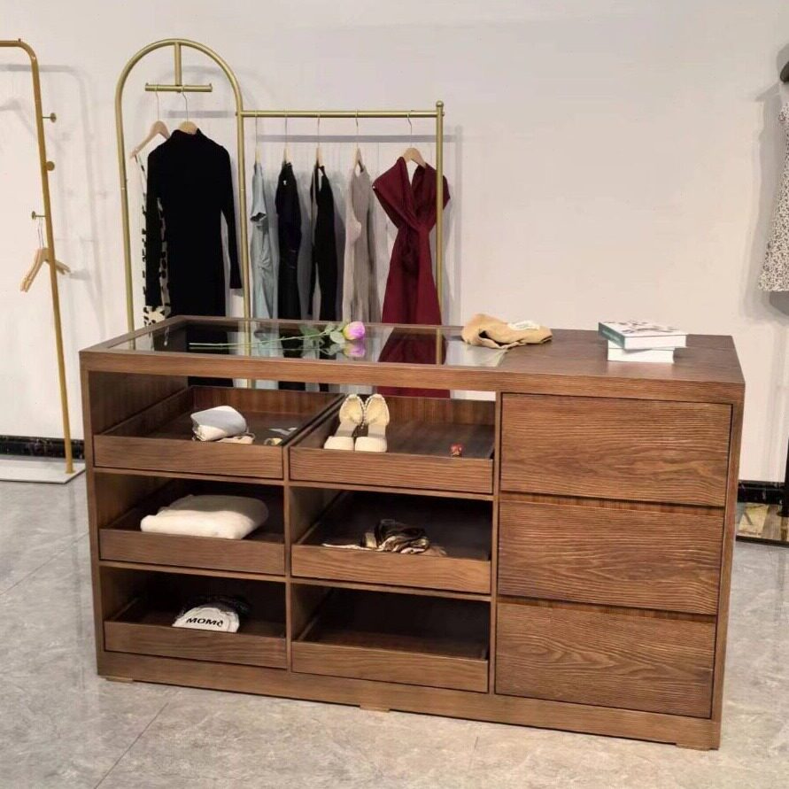 直销服装店中岛桌展示台装饰柜展台陈列台展示桌边柜鞋店中岛柜流