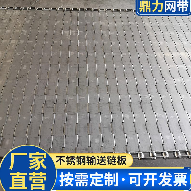 直销链板式网带传动链 304不锈钢冲孔链板塑料片废料输送挡板式输