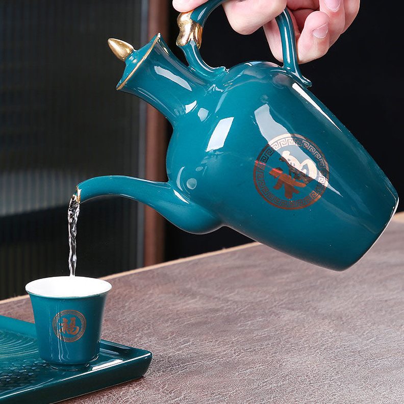 直销温酒器简约档酒具酒杯酒壶套装烫酒壶陶瓷家用煮酒器清酒黄酒