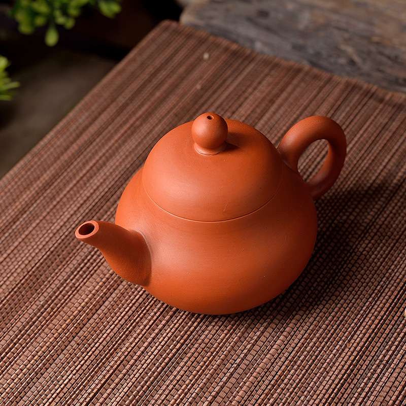 潮州手拉壶朱泥壶紫砂壶章氏全手工泡茶壶家用小号梨形壶功夫茶具