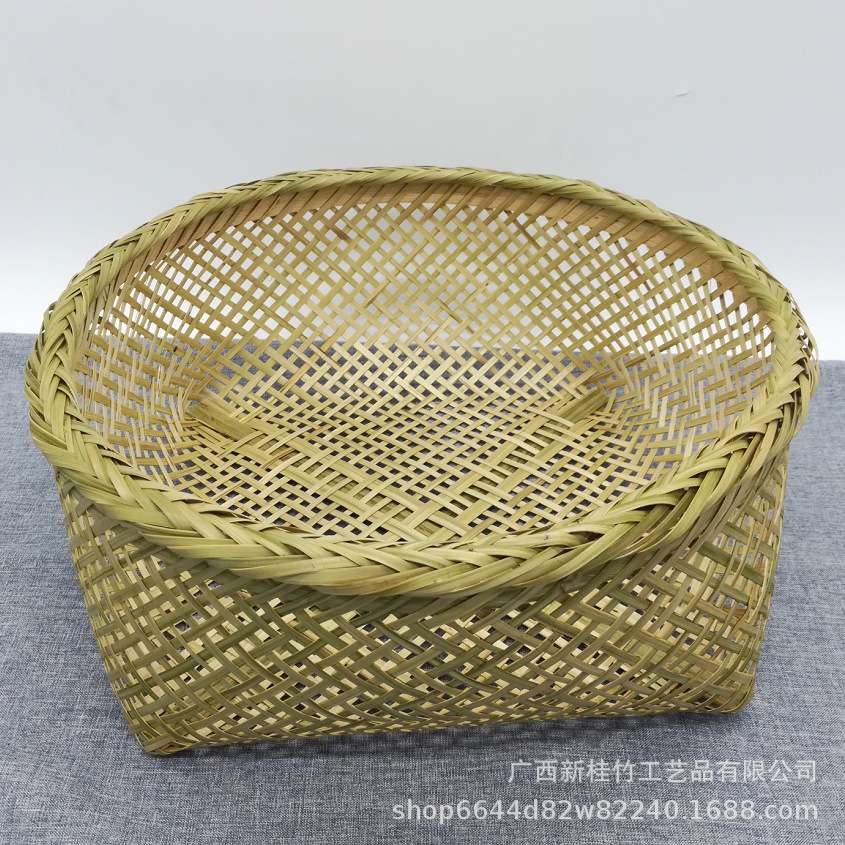 家用馒头筐圆形竹编筐水果篮洗菜簸箕筛编织工艺品厂家 大圆框