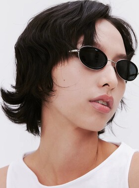 RYGGI 复古时尚椭圆窄框老钱风偏光太阳镜防紫外线墨镜 TUMULUS