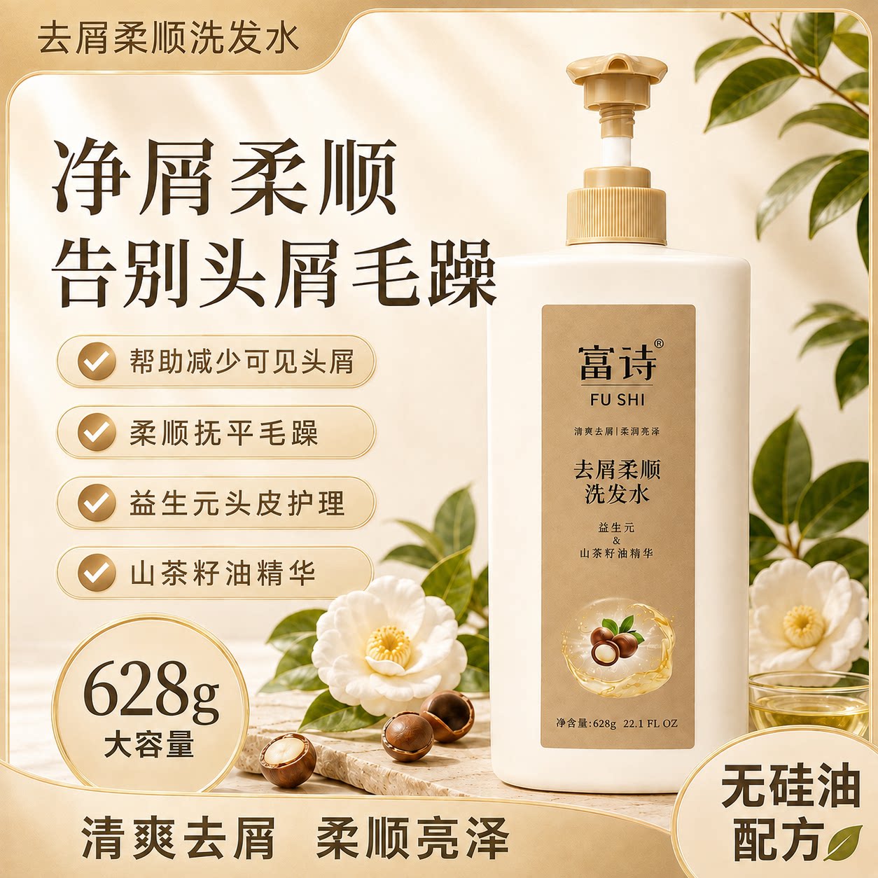 富诗洗发水去屑柔顺干性中性混合