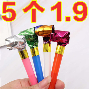 创意儿童可爱吹龙哨子伸缩口哨吹吹卷卡通玩具小宝宝生日派对喇叭