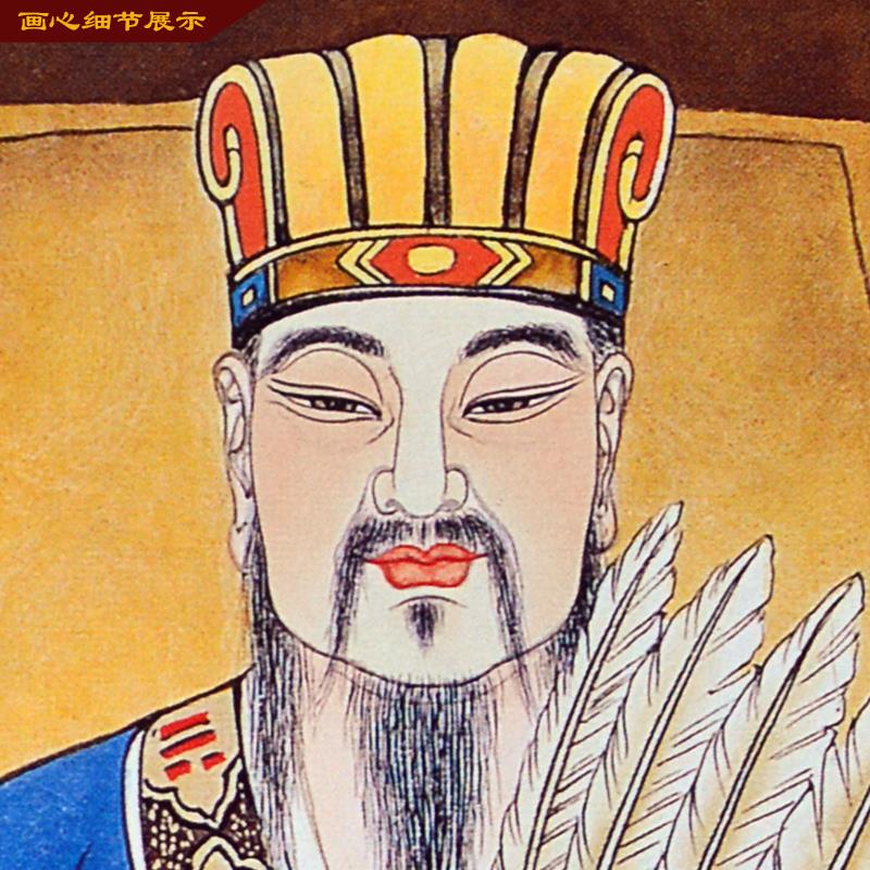 诸葛亮谋士卧龙新中式客厅卧室画三国人物国画丝绸装饰画挂画