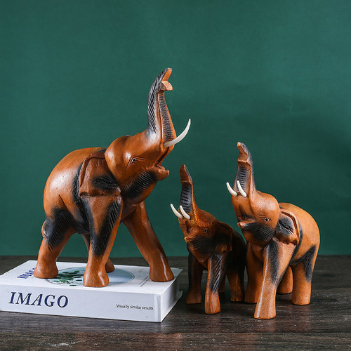 新中式家居摆件样板房装饰品创意实木禅意客厅桌面玄关博古架摆设