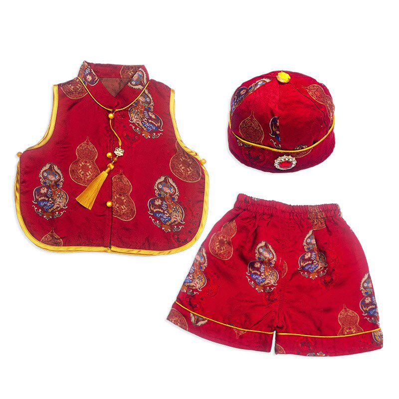 宝宝周岁礼服男婴儿生日抓周满月百天宴衣服新中式一岁唐装夏季薄