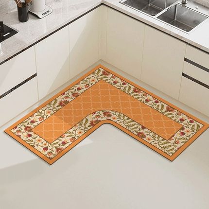 7字型厨房专用地垫硅藻泥L形整块拐角吸水垫吸油防滑防油耐脏地毯