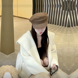 nss斗篷外套女 定制高克重面料封神双面羊毛呢秋冬米白色斗篷大衣