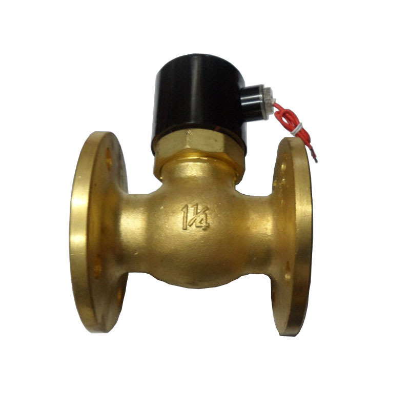 博普 蒸汽电磁阀 2L-32F法兰铜质阀门 1.2寸高压暖气管道dn32