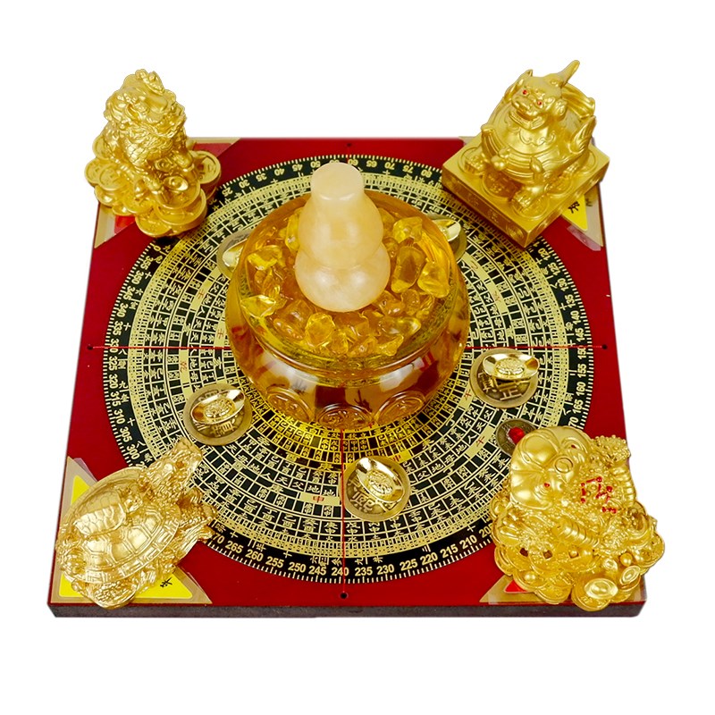 2025年九宫飞星化五黄二黑七赤旺偏财正财聚财阵麒麟水晶球五帝钱