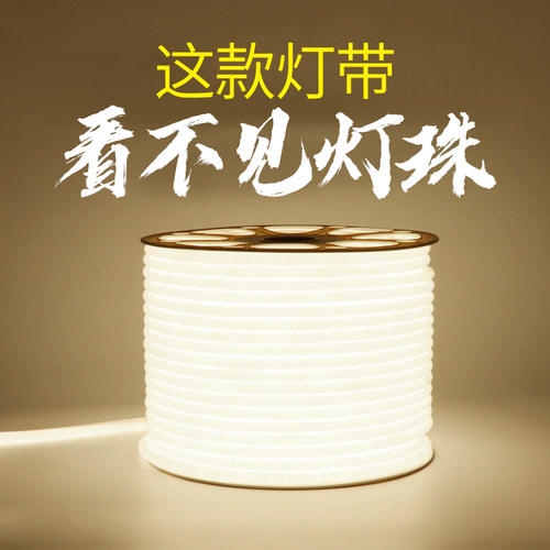 吊顶天花灯槽中性光灯带家用220V卧室暖白光高亮灯珠4000K霓虹灯