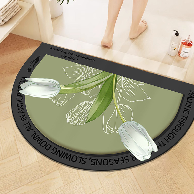 郁金香卫生间硅藻泥地垫浴室防滑地毯厕所门口吸水门垫淋浴间脚垫,居家布艺,家用脚垫,淘宝优惠券,粉丝福利购,淘宝优惠卷
