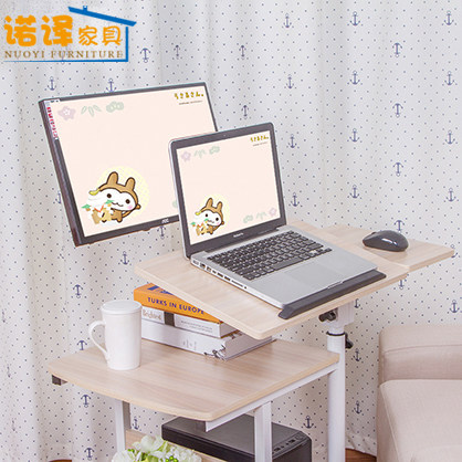家用悬挂式简易懒人折叠床边移动升降调节床上笔记本台式电脑桌子