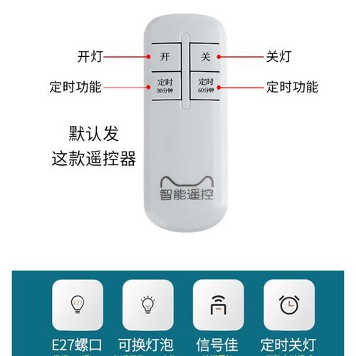 遥控家用插电灯悬挂式室内直插式超亮节能白光灯泡带电线开关插头
