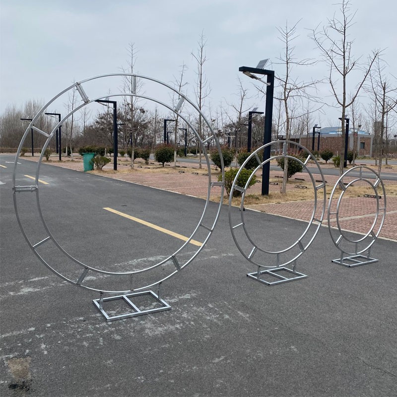 新款婚庆圆环装饰道具花门架子大型户外草坪圆形铁艺婚礼背景布置