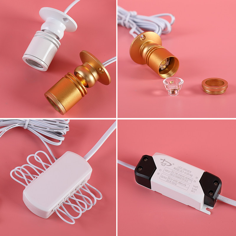 1W迷你小射灯LED珠宝展示柜台酒柜手办模型明装聚光粘贴串联灯3瓦,家装灯饰光源,明装射灯,淘宝优惠券,粉丝福利购,淘宝优惠卷