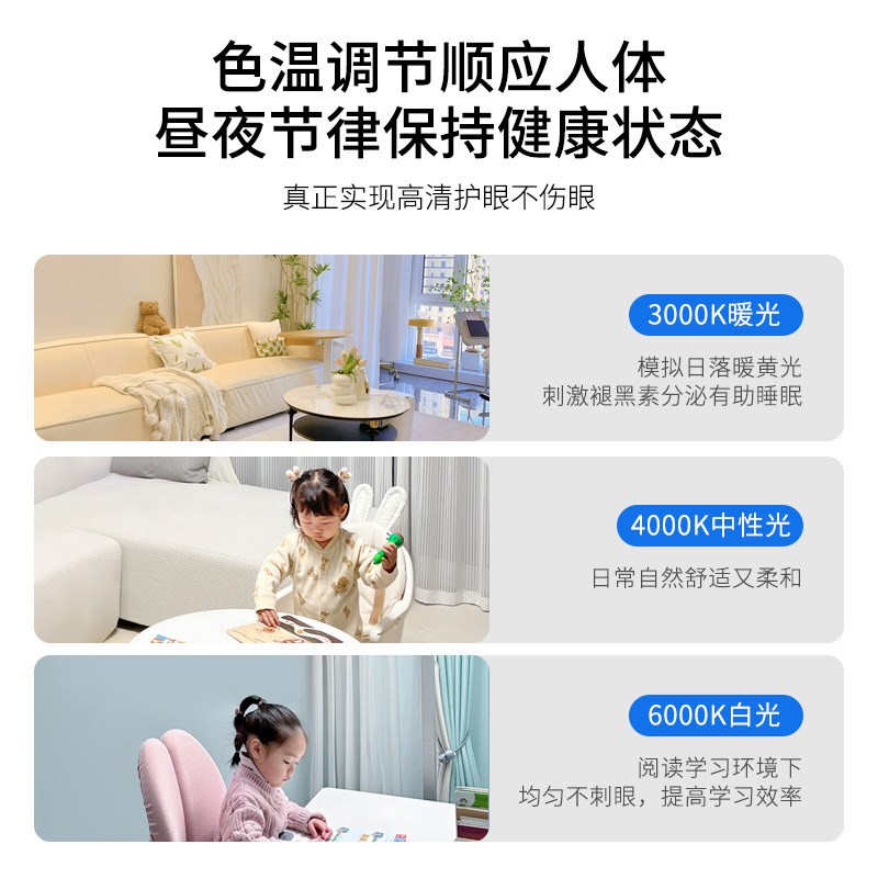 新款e27螺口吸吊小型吊扇灯厨卫阳台三色无极万向调节分体风扇灯
