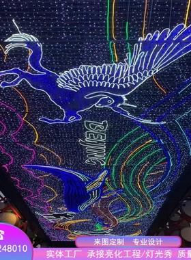 定制商业街亮化天幕灯饰画 led灯光造型工程设计步行街户外灯光秀