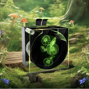 网红樱桃水母缸O12鱼缸水族箱12升摆摊展示缸桌面专业水母养殖缸