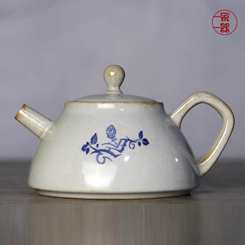 草木灰陶瓷壶泡茶壶单壶单人家用日式石瓢壶办公室小号壶功夫茶具