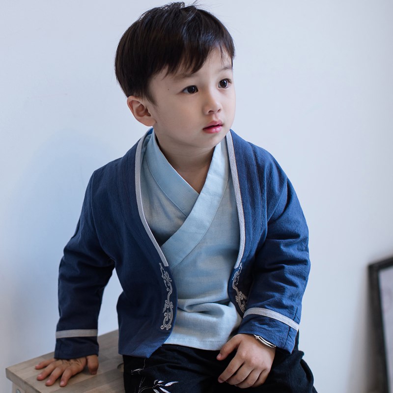 儿童汉服男春秋装古风少爷小孩宝宝国学服中国风童装唐装男童古装