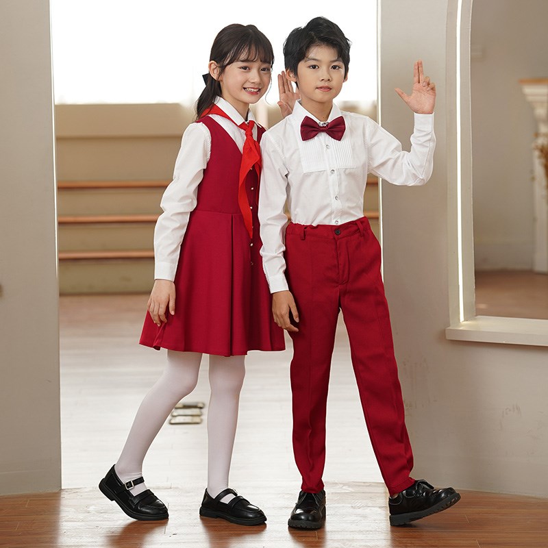 儿童大合唱服诗歌朗诵表演服中小学生风校服班服比赛演出服装六一