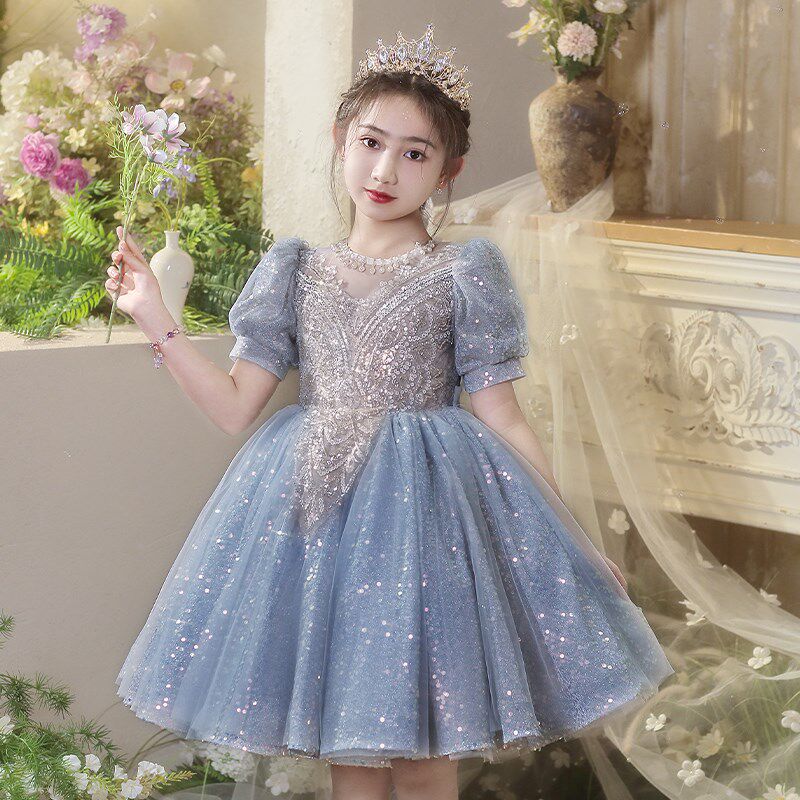 公主裙女童高端礼服生日花童婚礼纱裙儿童小主持人钢琴演奏演出服