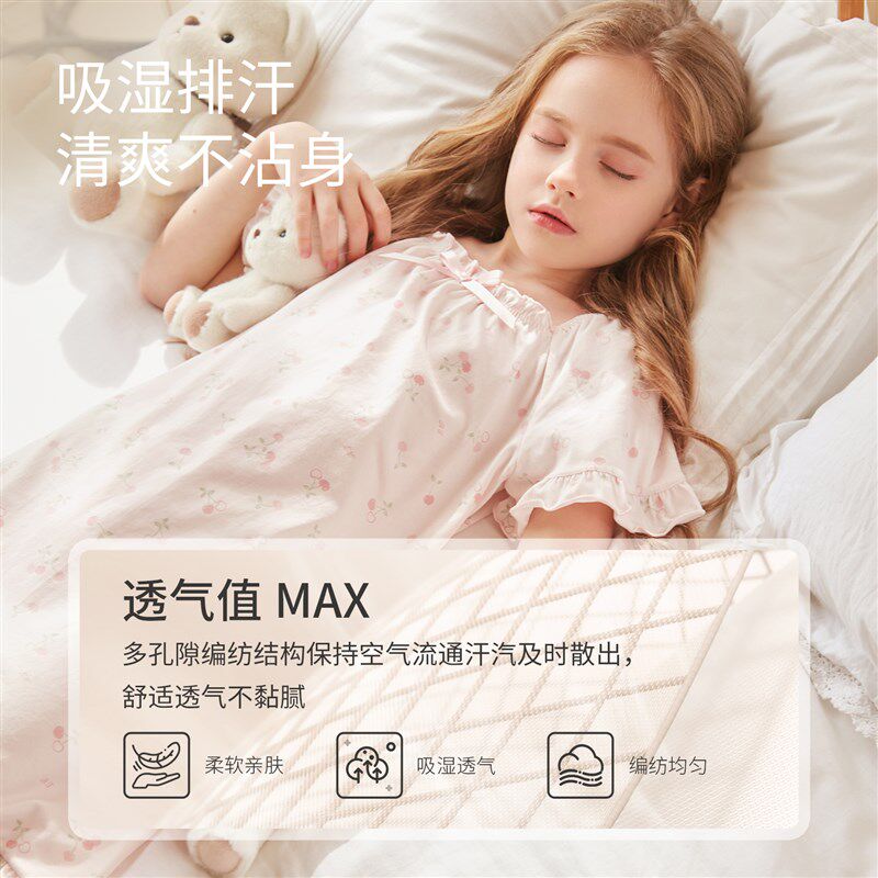 女童夏天睡裙2024新款儿童公主睡衣a类纯棉薄款小女孩宝宝家居服,童装/婴儿装/亲子装,家居裙/睡裙,淘宝优惠券,粉丝福利购,淘宝优惠卷