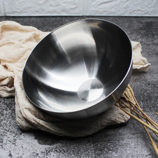 沙拉盆搅拌盆加深打蛋盆烘焙 304不锈钢料理盆水果碗盆果盘无边