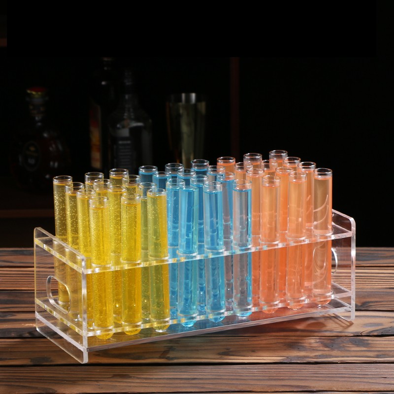 酒吧斗酒玻璃试管架鸡尾酒杯酒架酒具彩虹斗酒架贰麻酒馆酒具套装