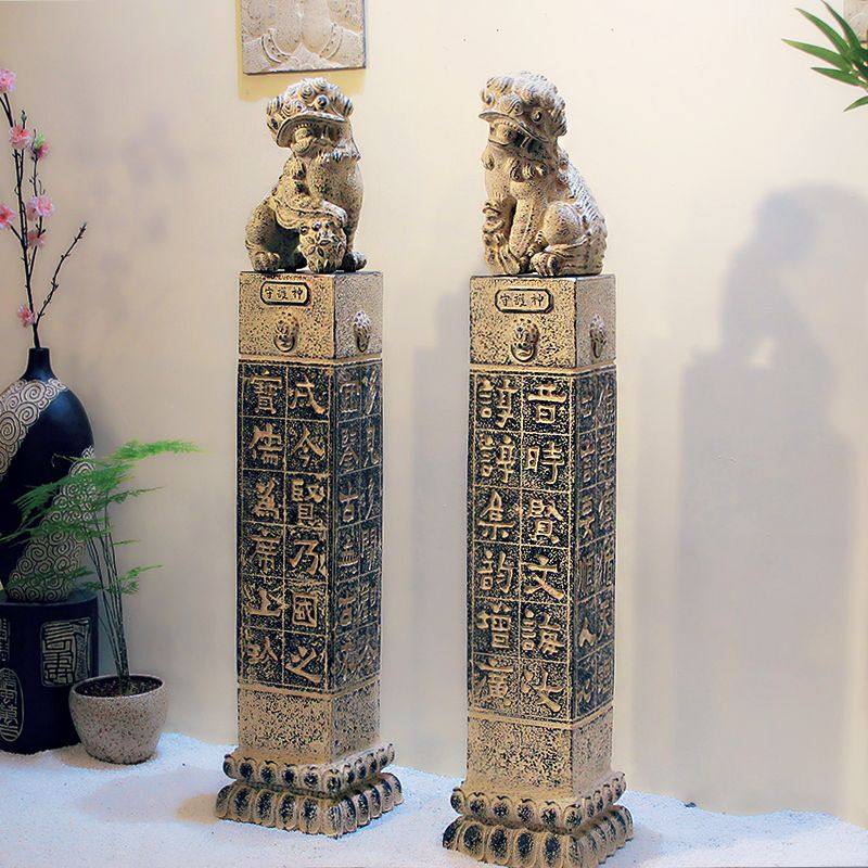 中式拴马桩仿古摆件狮子石雕镇宅招财做旧貔貅麒麟拴马柱庭院装饰,家居饰品,石雕,淘宝优惠券,粉丝福利购,淘宝优惠卷