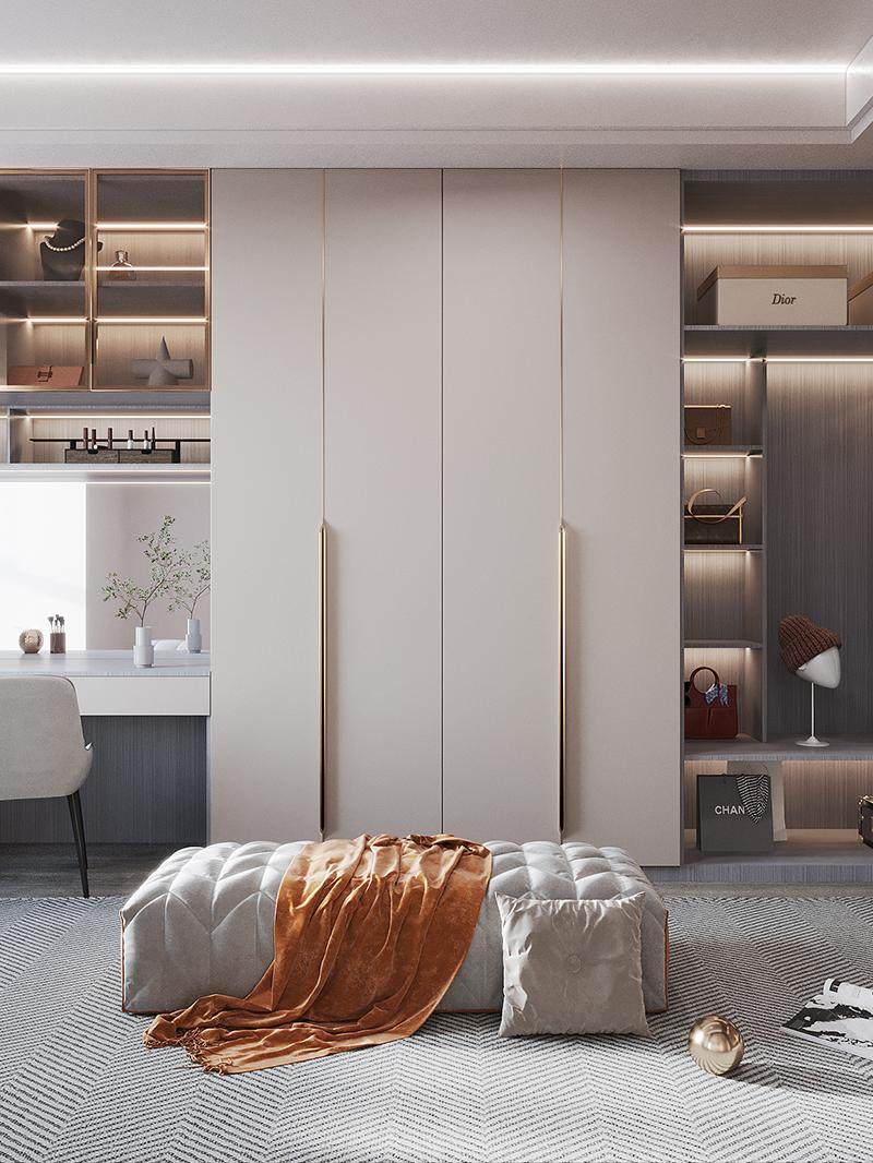 好莱客【套餐30㎡全屋定制】卧室衣柜子衣帽间电视餐边柜3号