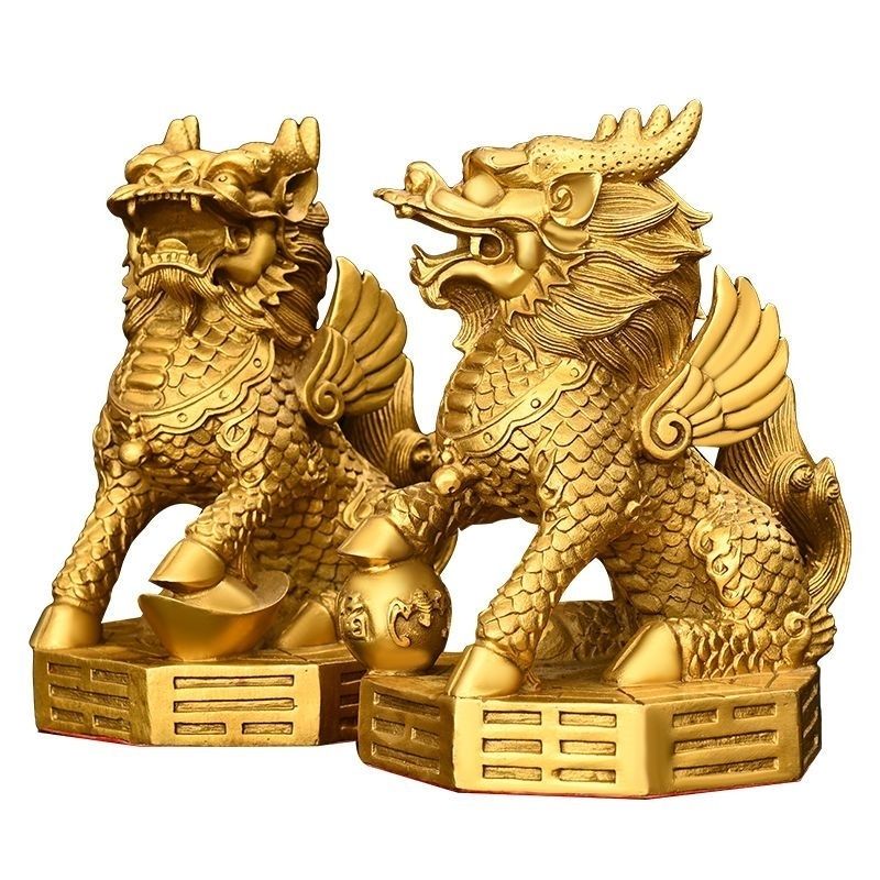 镇宅驱邪避凶摆件黄铜麒