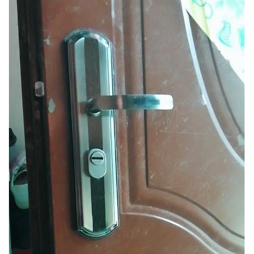 门把手拉手防盗门通用型手柄老式门锁配加厚面板件实心手柄