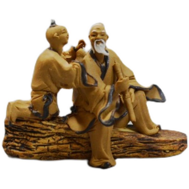 中国风人物微小型陶瓷摆件古代人物下棋华佗陆羽抚琴盆景配件装饰
