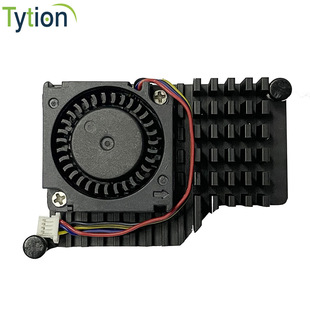 Cooler带导热垫 4线调速Active 树莓派5 铝制散热器黑色鼓风扇PWM