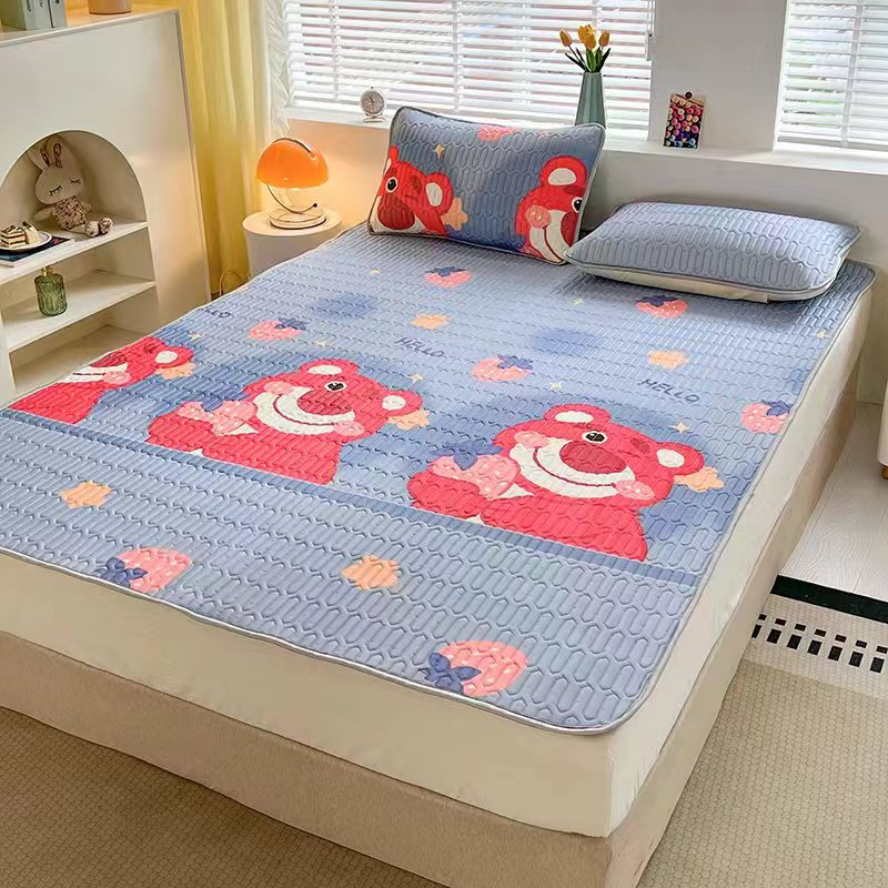 新款乳胶凉席三件套可水洗1.8米空调席冰丝凉xl