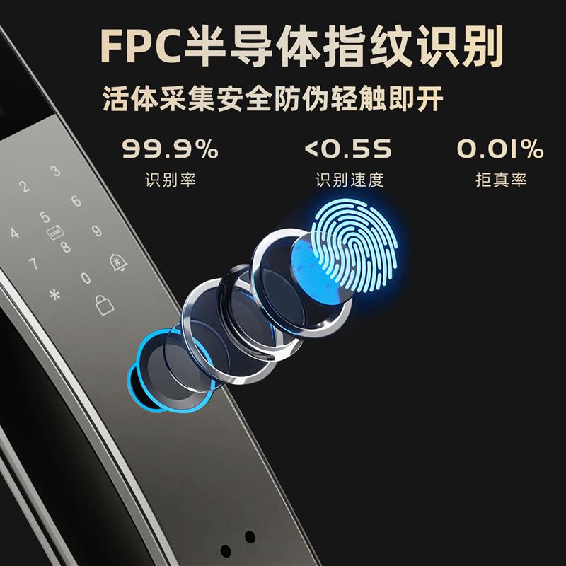 人脸识别智能锁家用防盗门密码指纹锁掌静脉入户门监控对讲电子锁
