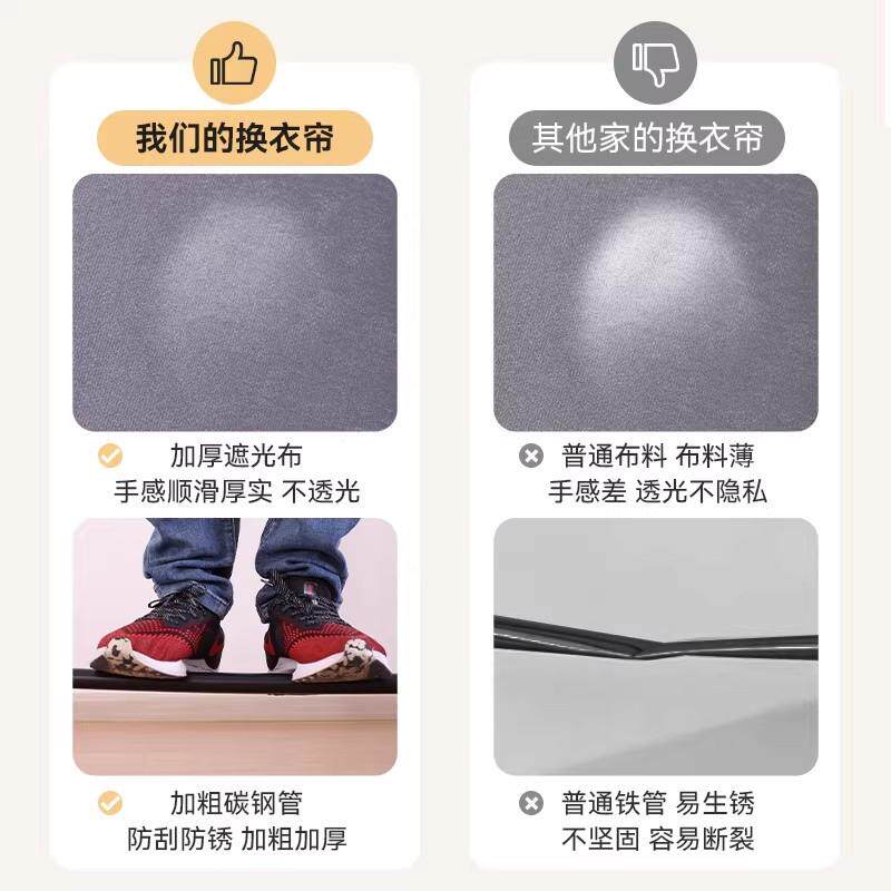 移动试衣间服装店商场门帘可携式可折叠落地更衣室展示架换衣帘子
