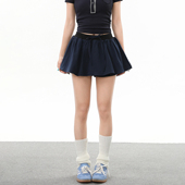 BNMGIN蓬蓬半身裙女夏季 立体裙摆假两件松紧腰显瘦防走光A字短裙