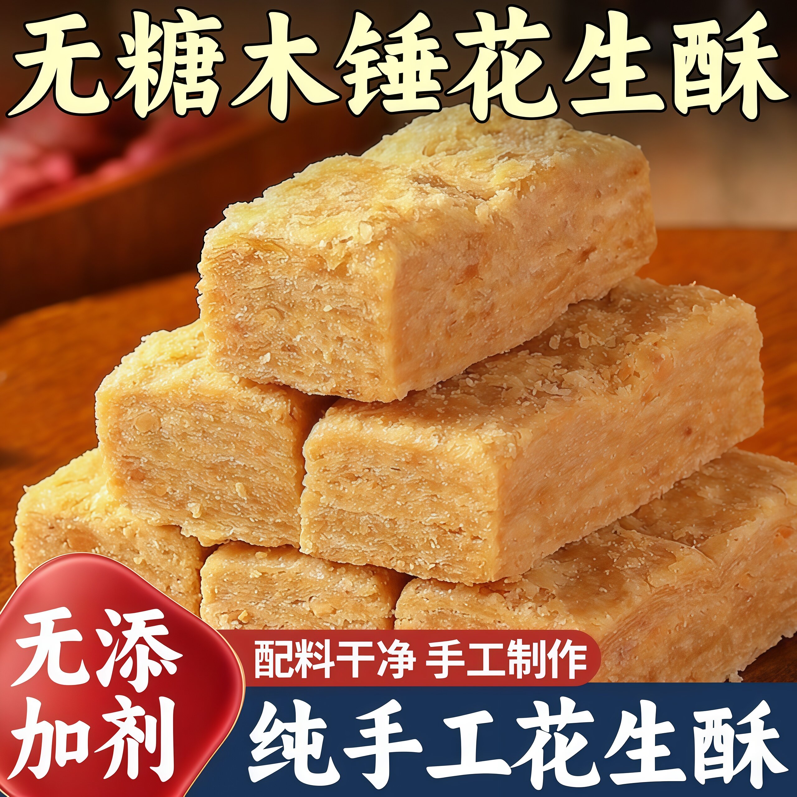 安徽特产正宗巢湖传统老式木锤花生酥无糖精添加木棰糕点零食小吃