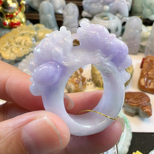 送证书天然翡翠A货紫罗兰20+